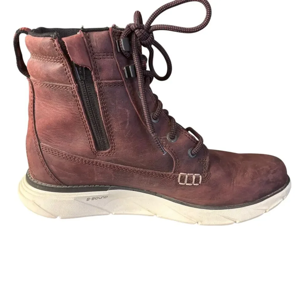 LL Bean Womens Utility Lace Up Boots High Top Size 9 Maroon